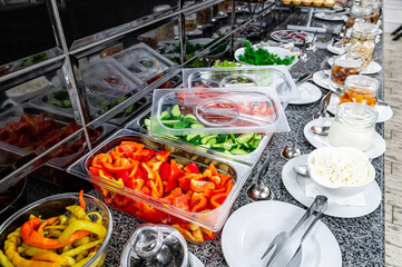 Canvas Print - Breakfast Buffet Concept, Breakfast Time in Luxury Hotel