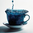 blauer Tee in Tasse aus Glas - generative ai