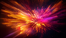 Glowing Fireworks Ignite The Night Sky Ablaze Generated By AI
