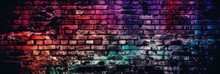 Vintage Image Of A Brick Wall With Light And Color Effects AI Generated