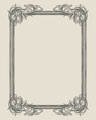 ornamental square frame with engraving drawing style. vector vintage illustration
