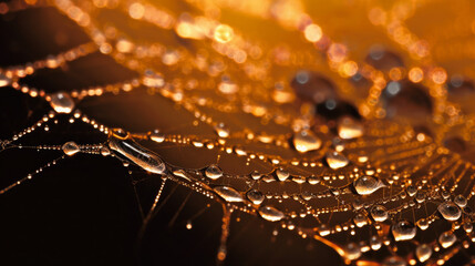 Wall Mural - microscope photography of a spider web