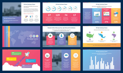Wall Mural - Powerpoint presentation template. Elements of infographics for presentations templates.