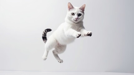 Sticker - cute cat on white background, full body