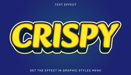 Wall Mural - Crispy text effect template in 3d style