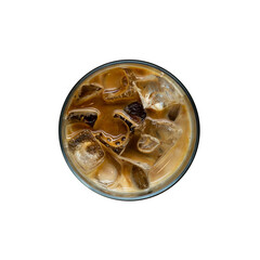 Wall Mural - isolate a glass of coffee on white background