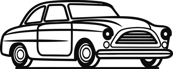 Canvas Print - Car line icon, logo. Simple outline style sign symbol.Vector illustration.