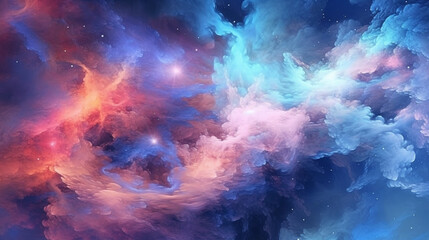 Wall Mural - Generative AI, a nebula or galaxy theme for a space or science-oriented website design