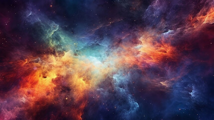 Wall Mural - Generative AI, a nebula or galaxy theme for a space or science-oriented website design