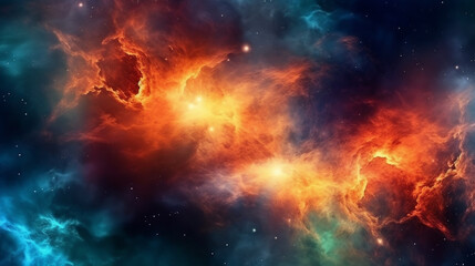 Wall Mural - Generative AI, a nebula or galaxy theme for a space or science-oriented website design