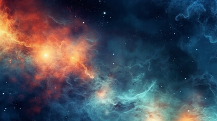 Wall Mural - Generative AI, a nebula or galaxy theme for a space or science-oriented website design