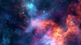 Fototapeta Kosmos - Generative AI, a nebula or galaxy theme for a space or science-oriented website design