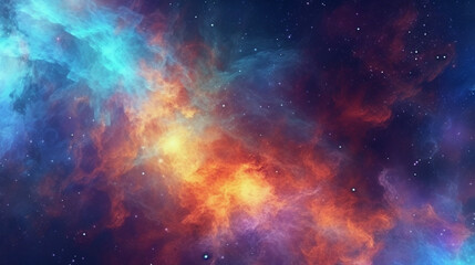 Wall Mural - Generative AI, a nebula or galaxy theme for a space or science-oriented website design