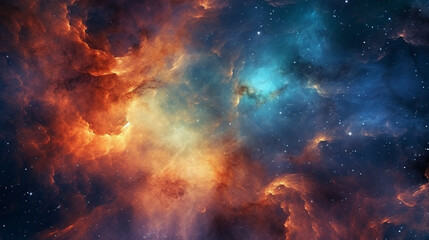 Wall Mural - Generative AI, a nebula or galaxy theme for a space or science-oriented website design