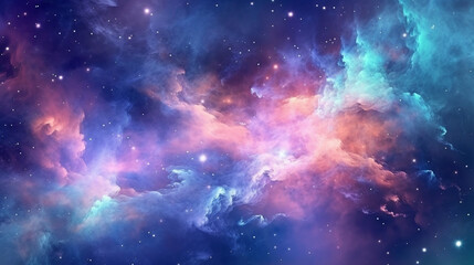 Wall Mural - Generative AI, a nebula or galaxy theme for a space or science-oriented website design