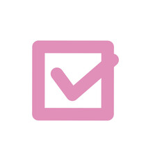 Pink Check Mark Icon, Pink Check Box Icon, Pink Tick Icon
