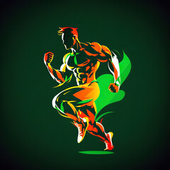 Ai generated illustration of man well trained crossfit athlete man with a ripped masculine male body.