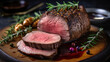 Roasted beef tenderloin meat generative ai