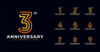 © Andrian - Line shape anniversary logo collections. Birthday number for event, invitation card, or banner elements