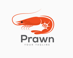 Wall Mural - red prawn shrimp jump abstract logo icon symbol design template illustration inspiration