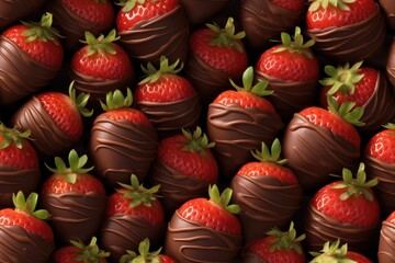 Chocolate Dipped Covered Strawberries Strawberry Fruit Bery Seamless Repeating Repeatable Texture Pattern Tiled Tessellation Background Image