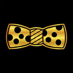 Wall Mural - bow tie icon in gold colored, necktie icon