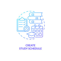 Wall Mural - create study schedule blue gradient concept icon. homeschooling. academic improvement. action plan. 