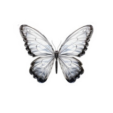 Glass Butterfly Isolated On White