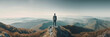 © Cavan Images - Male hiker on top of the mountain. Generative AI., Generative AI