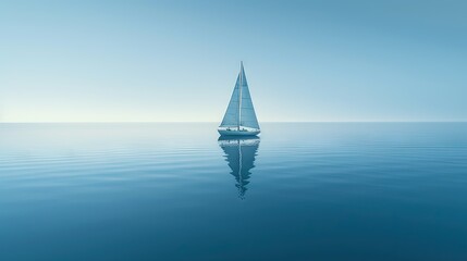 Wall Mural -  a sailboat floating in the middle of a body of water.  generative ai