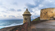 Turret on Castle of San Cristobal Puerto RIco overlooking the ocean