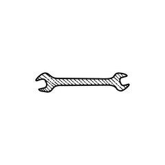 Wall Mural - Wrench Tool Mechanic Line Art Illustration Creative Design