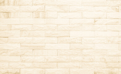 Wall Mural - Cream brick wall texture. Old brown brick wall concrete or stone pattern nature
