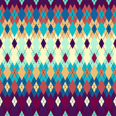 Fototapete - Argyle seamless vector pattern background. Pattern of a rhombuses.