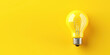 Lightbulb on yellow background. Creativity, Motivation and Inspiration concept. Generative AI
