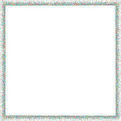 Wall Mural - Square frame with small fading dots, color. A square border to use as a frame for your designs, made with messy, irregular colored dots.