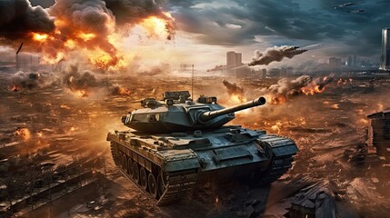 Battlefield Dynamics: Military Tank Action, War Conflict, Armor Strength, Tactical Maneuvers, Advanced Defense Systems