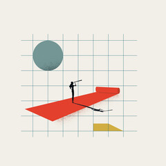 Wall Mural - Business vision and leadership vector concept. Symbol of future, opportunity, mission. Minimal illustration.