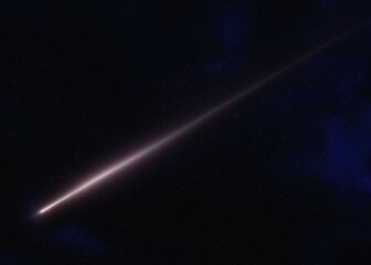 Wall Mural - meteor flash isolated on the background of the night sky. astronomical photograph of a meteor trail.