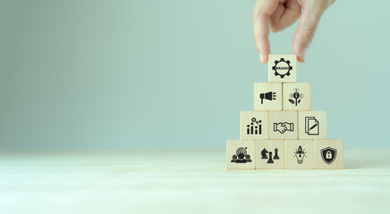 Wall Mural - build a strong brand, brand concept. .distinctive identity represents a company’s values and ideas t
