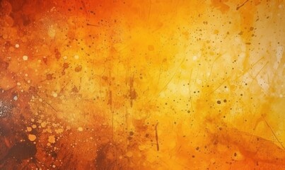 Yellow orange background with texture and distressed vintage grunge and watercolor, generative AI