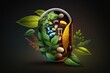 Herbal organic alternative medicine capsules. AI generated