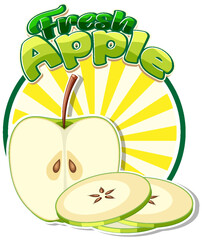 Wall Mural - Green apple fruit icon