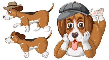 Wall Mural - Set of cute dog cartoon