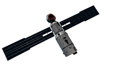 Wall Mural - illustration with an artificial earth satellite on the theme of space industry technology
