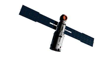 Wall Mural - illustration with an artificial earth satellite on the theme of space industry technology