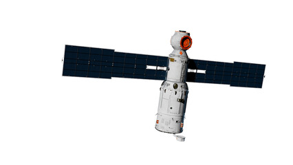 Wall Mural - illustration with an artificial earth satellite on the theme of space industry technology