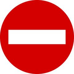 Sticker - Round Stop Sign Do Not Enter or Closed Icon. Vector Image.