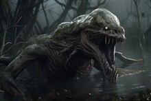 Nightmare Creature Swamp. Generate Ai