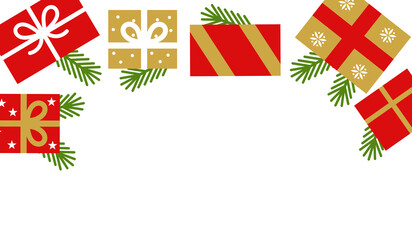 Wall Mural - christmas presents transparent card background . png llustration.